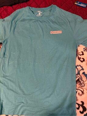 Hurley Men's Long-Sleeve Tee in Teal Blue